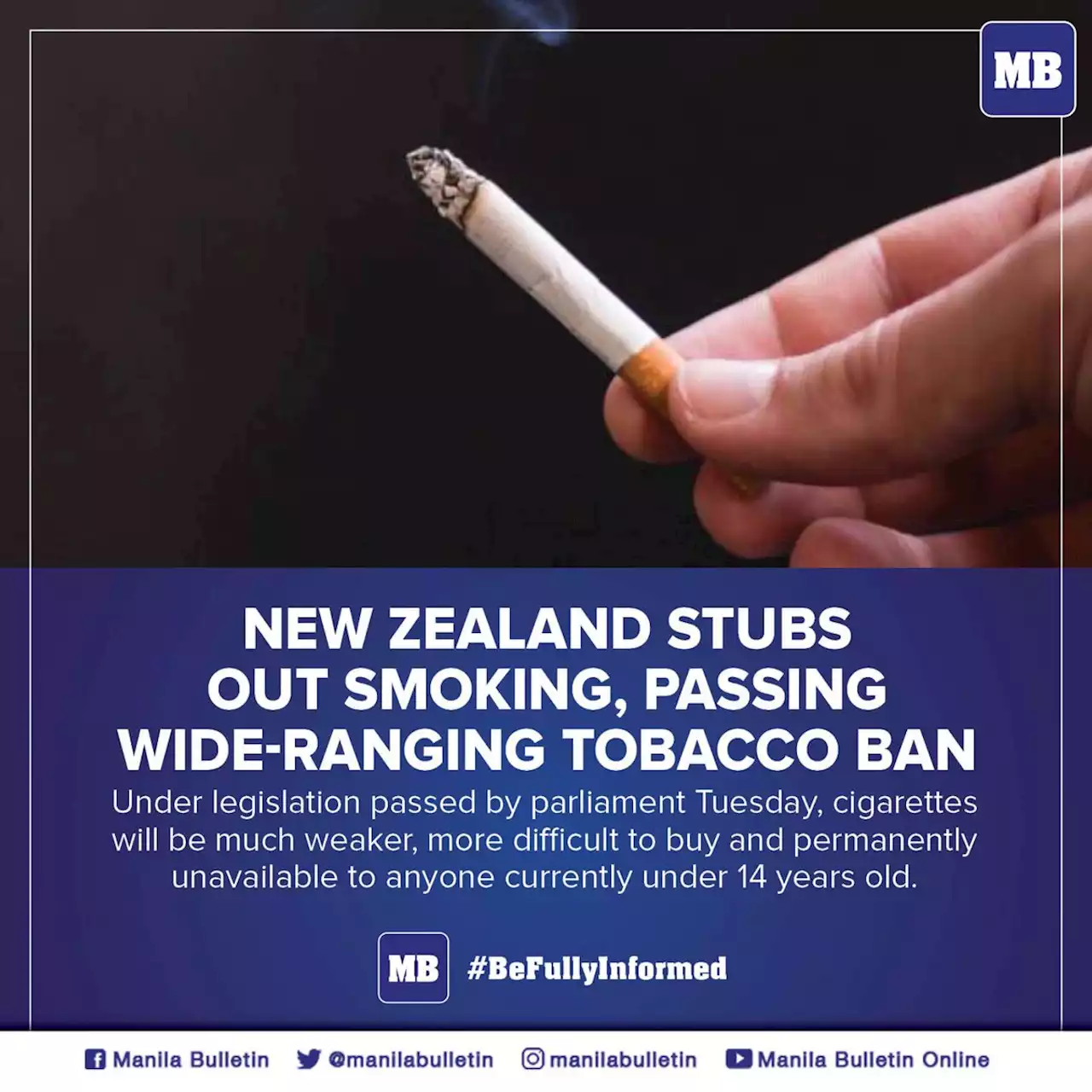 New Zealand stubs out smoking, passing wide-ranging tobacco ban