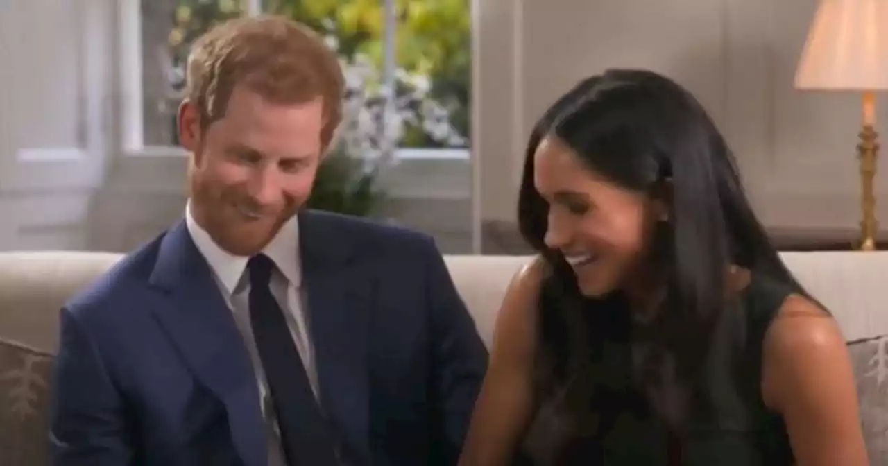 Clip of Harry and Meghan's engagement chat when they thought cameras were off