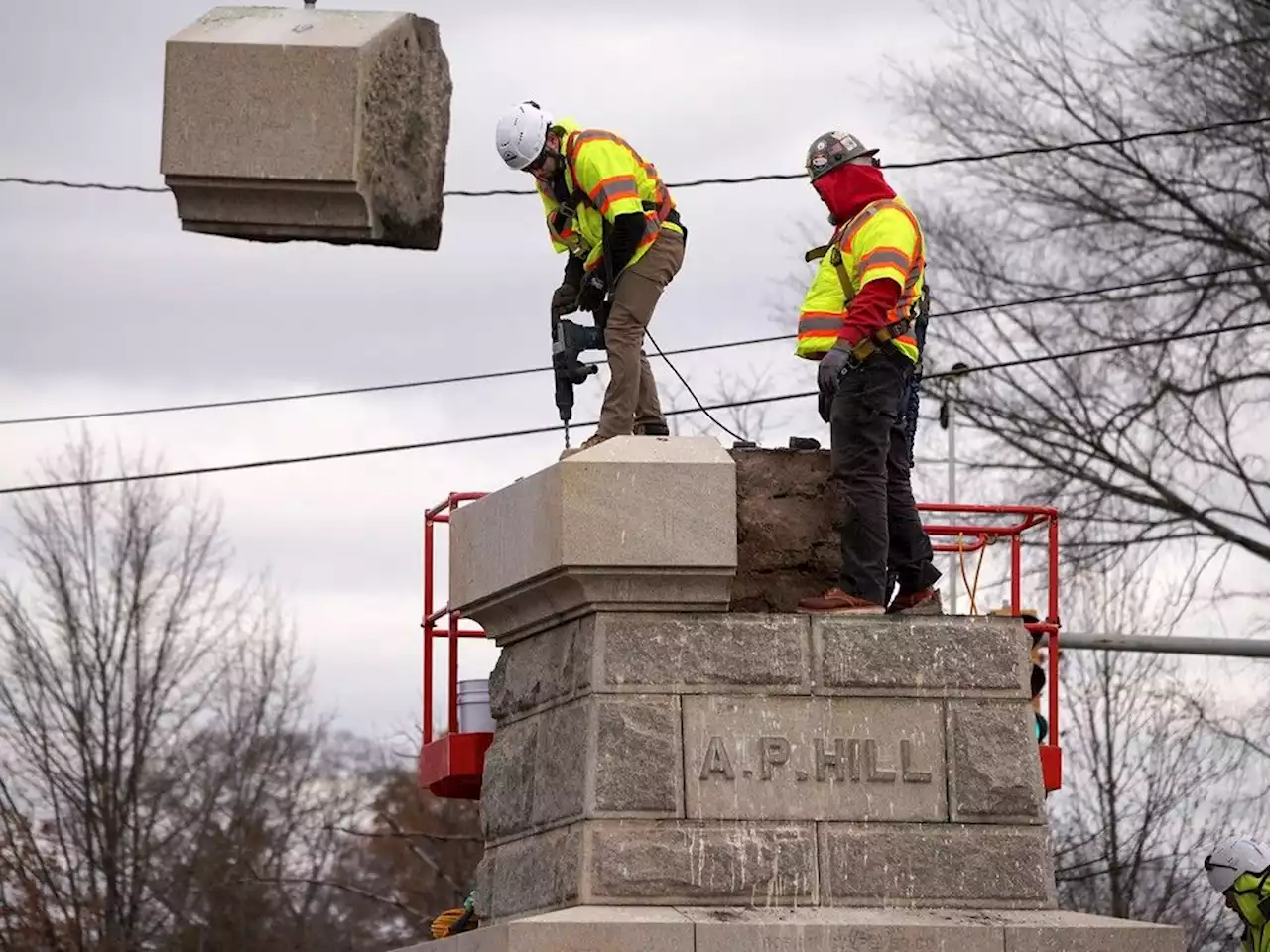 Remains of Confederate general removed from under monument in Richmond, Va.