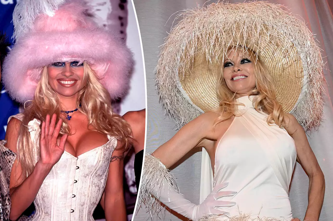 Pamela Anderson puts a new spin on her iconic ‘90s feathered hat