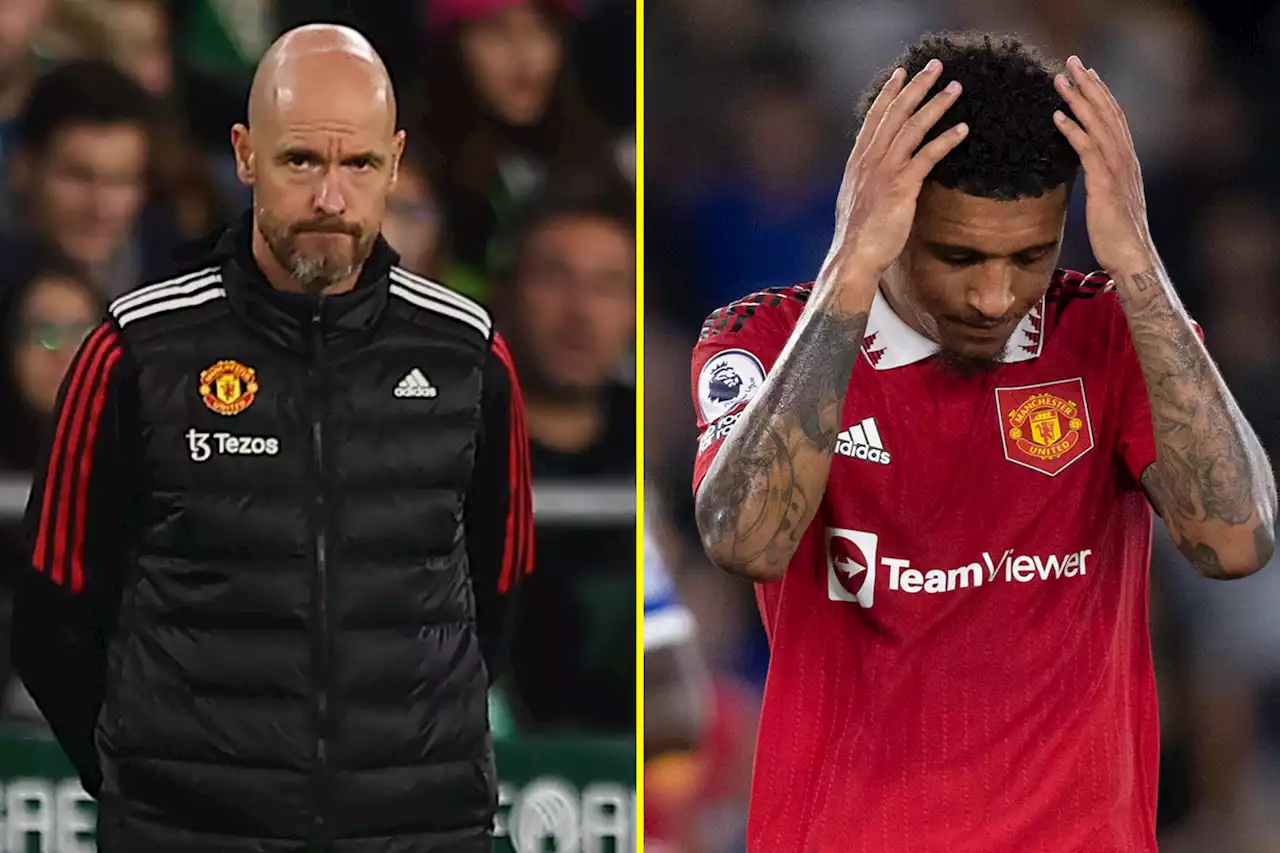 Jadon Sancho sent away by Erik ten Hag as he is not ready ‘physically or mentally’