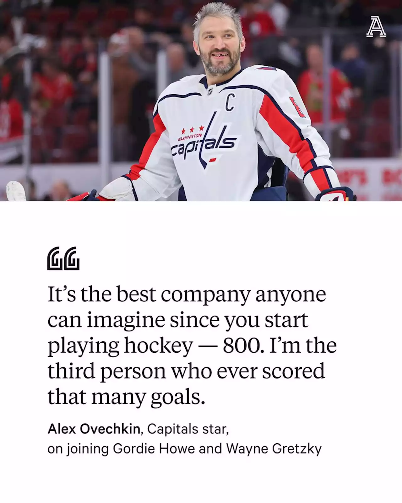 Alex Ovechkin joins elite company with 800th career goal in win over Chicago