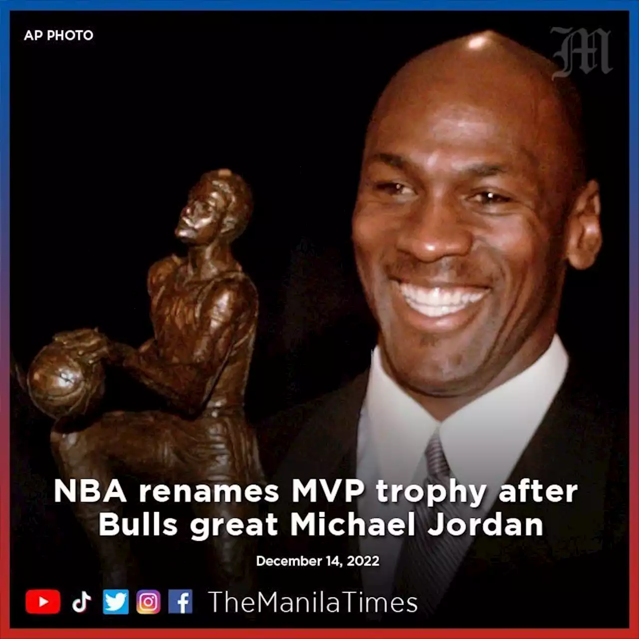 NBA renames MVP trophy after Bulls great Michael Jordan