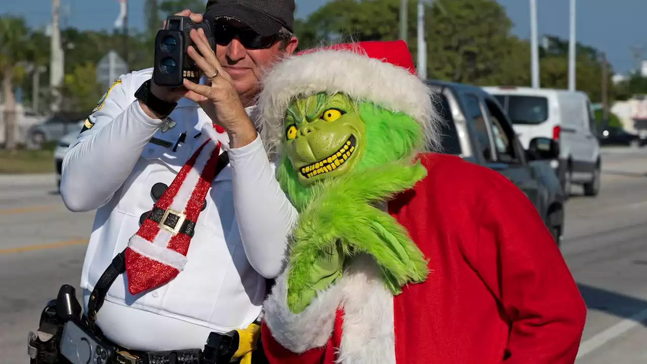 Deputy dressed as Grinch gives onions to speeding drivers