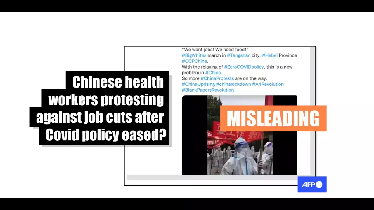 Posts wrongly claim old video shows Chinese health workers' protest after zero-Covid policy eased