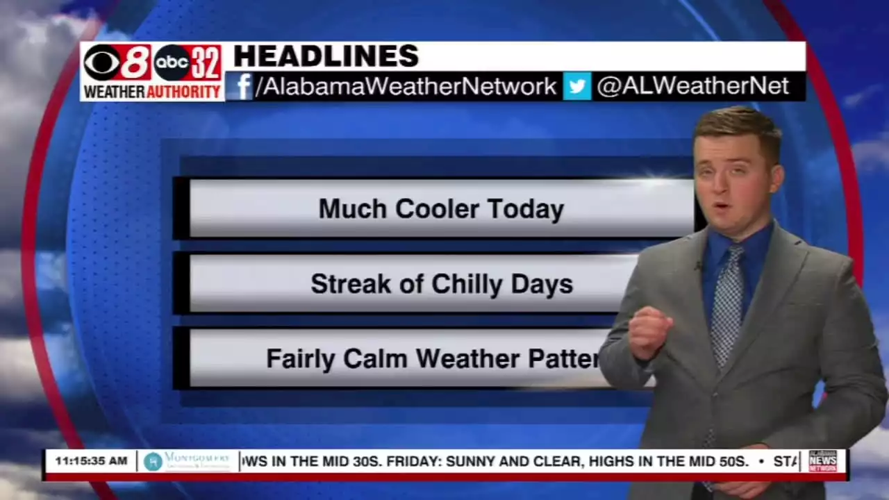 Calm and Cool Weather Ahead - Alabama News