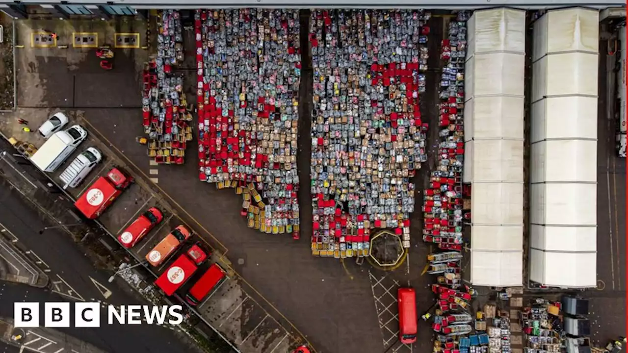 Thousands of parcels stored outside at Royal Mail centre