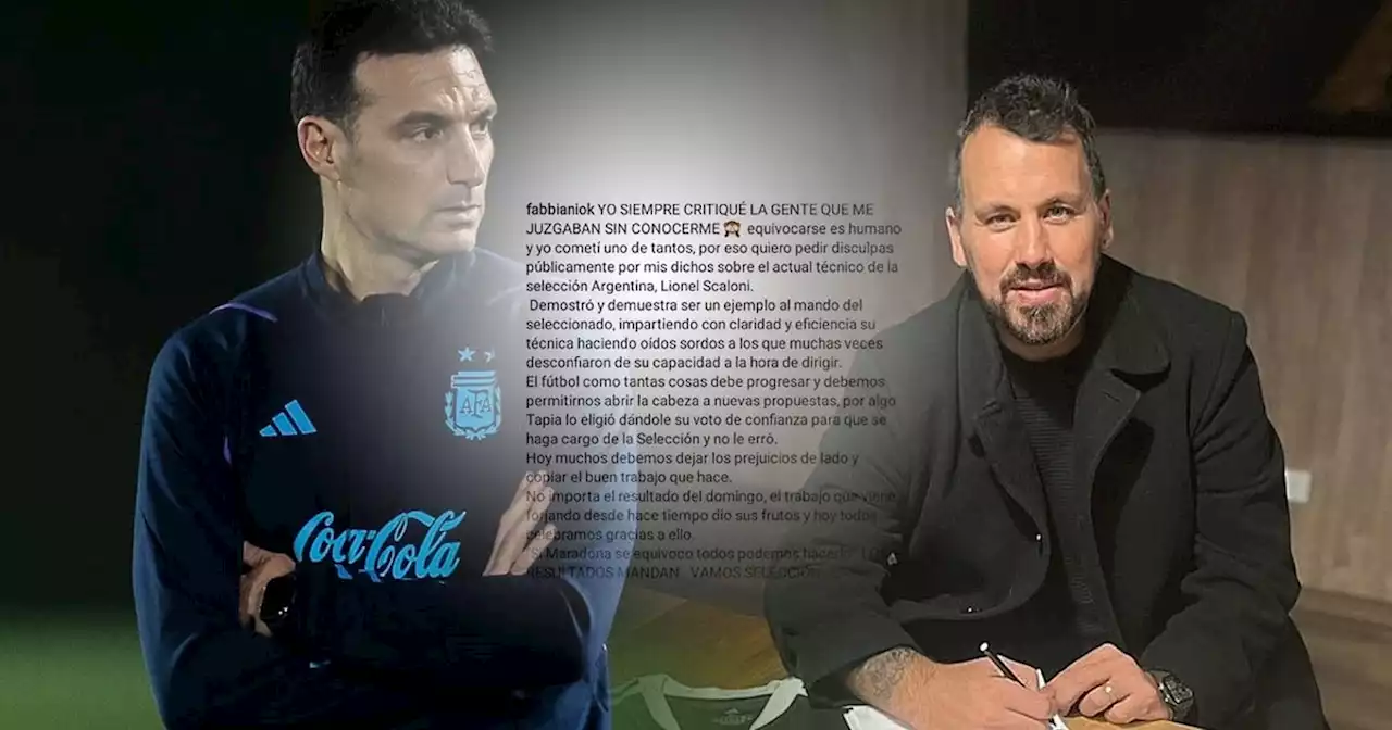 Las disculpas del Ogro Fabbiani a Scaloni: 'Si se equivocó Maradona...'