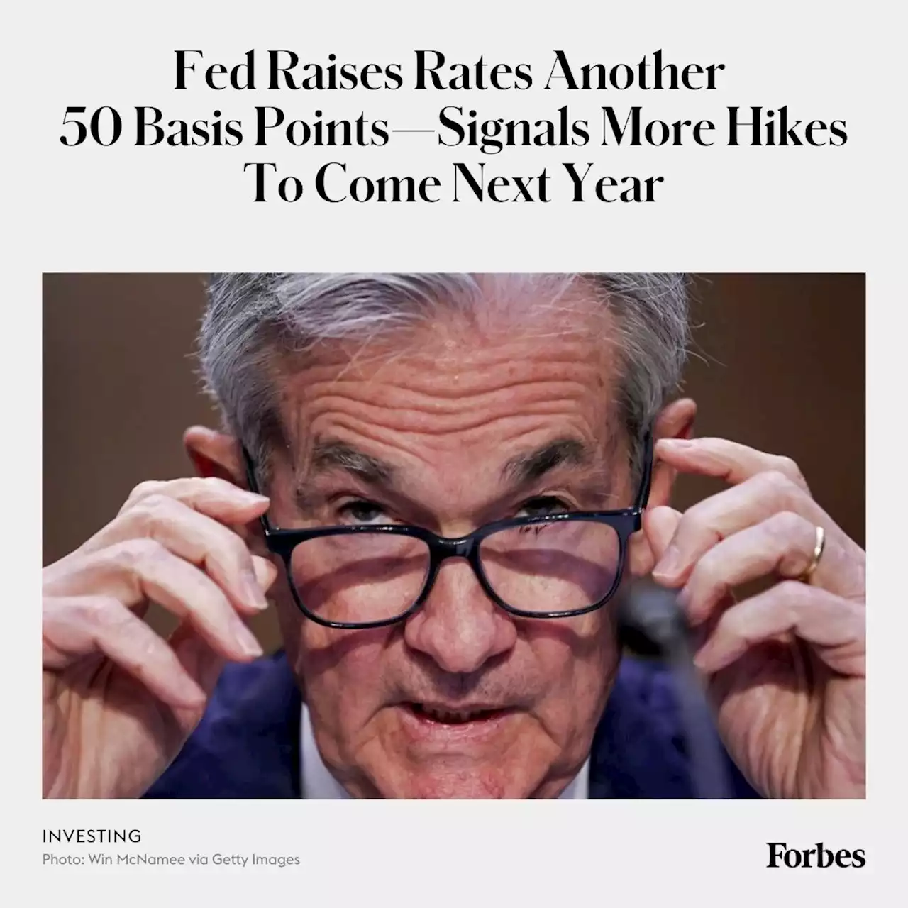 Fed Raises Rates Another 50 Basis Points—Signals More Hikes To Come Next Year