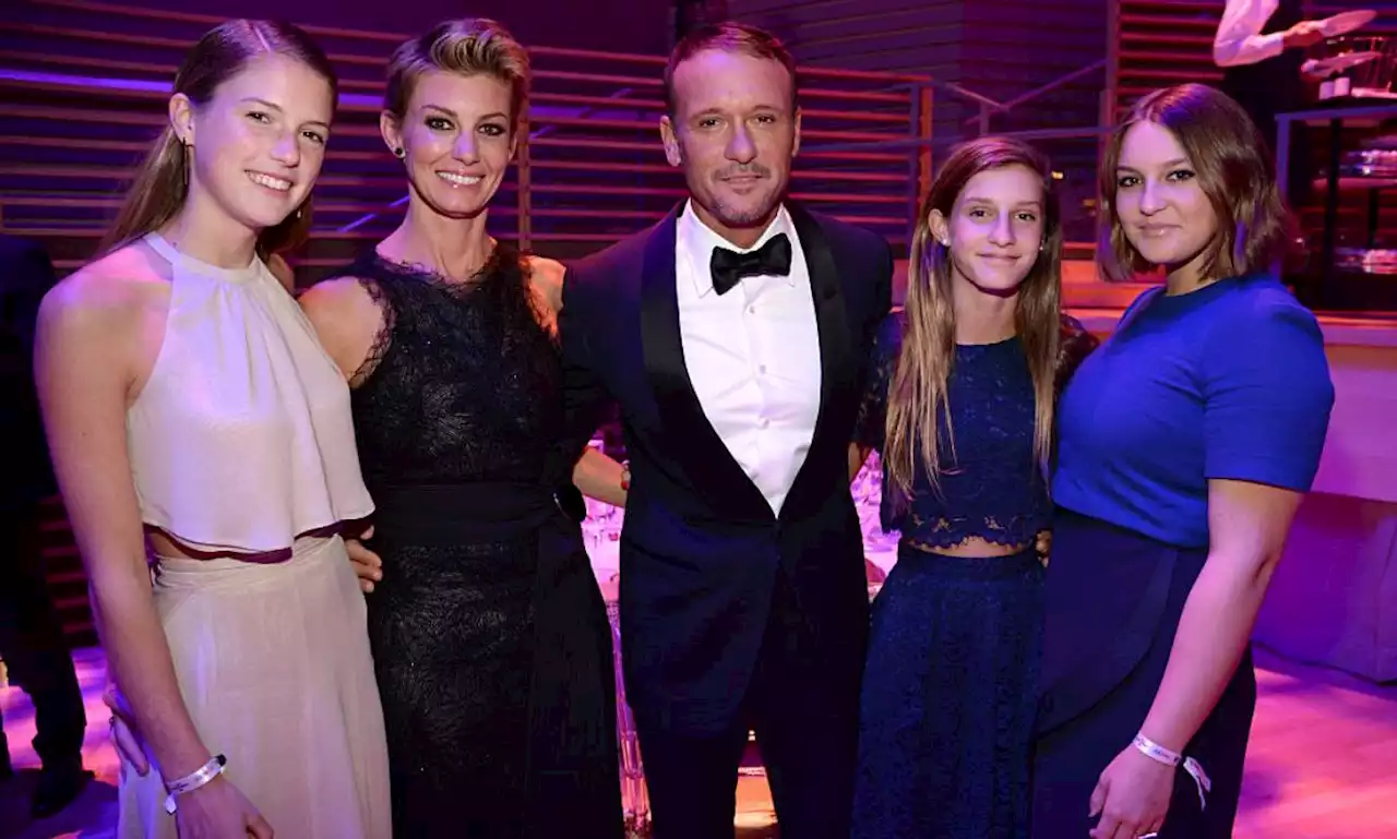 Faith Hill, Tim McGraw and daughters pose for striking photos inside spectacular home - and you should see their tree