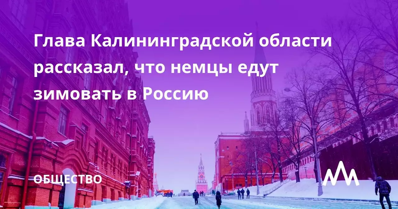 Глава Калининградской области рассказал, что немцы едут зимовать в Россию