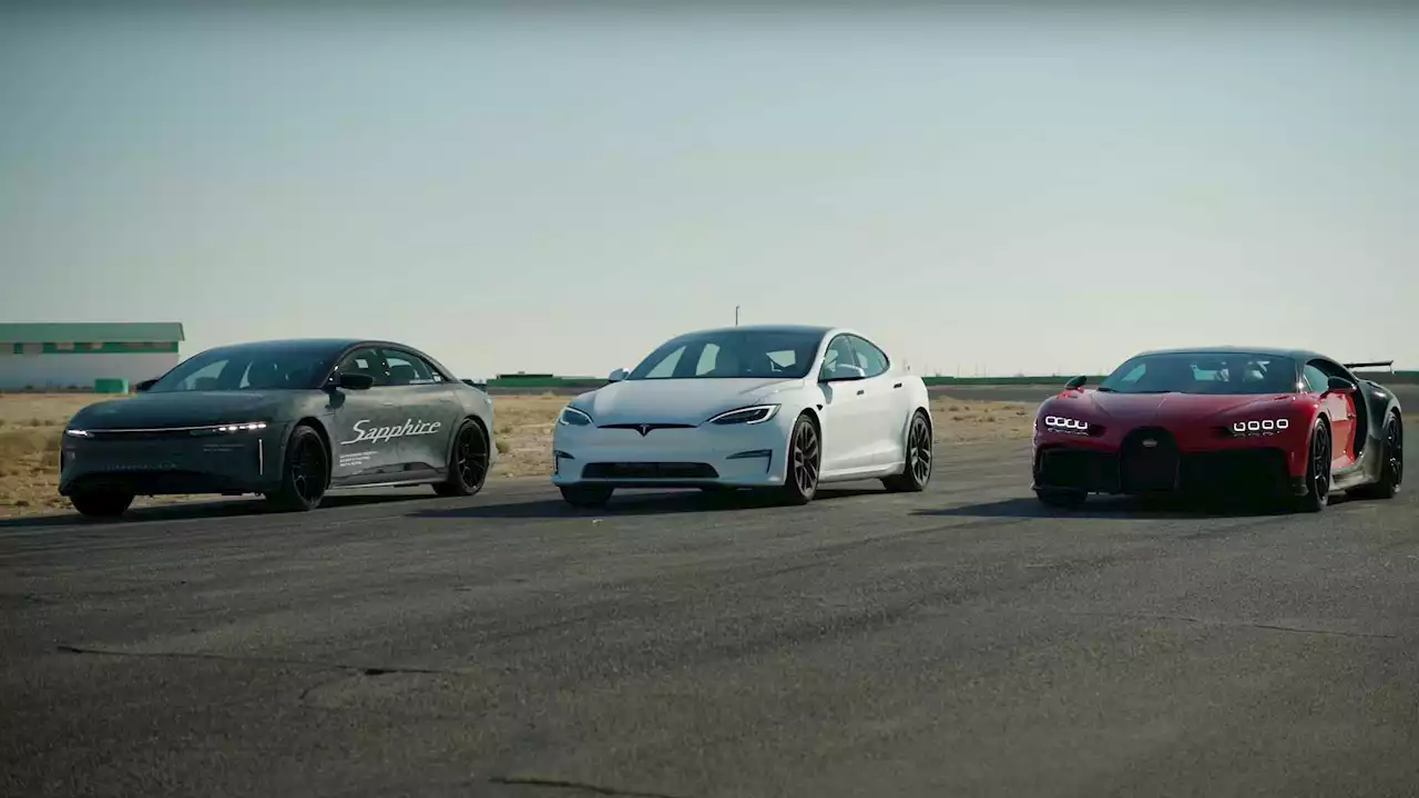 Lucid Air Sapphire Beats Tesla Model S, Bugatti Chiron In Quarter-Mile Drag Race