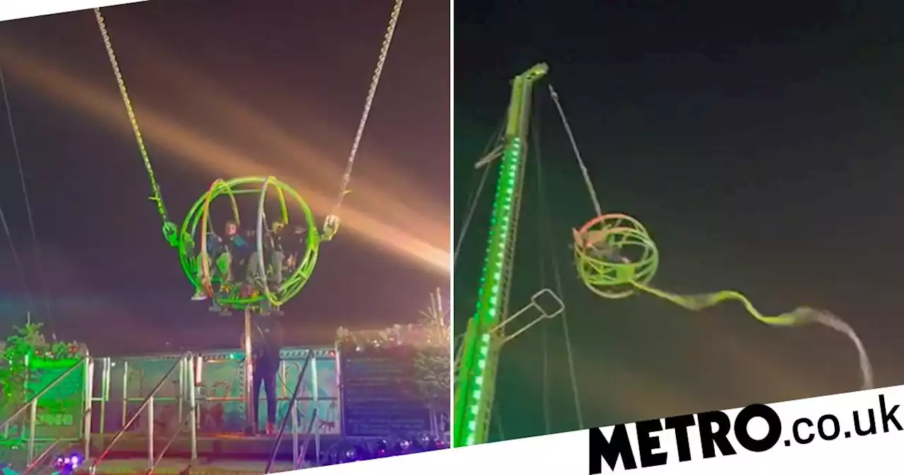 Slingshot ride snaps at Hyde Park Winter Wonderland leaving boys hanging mid-air