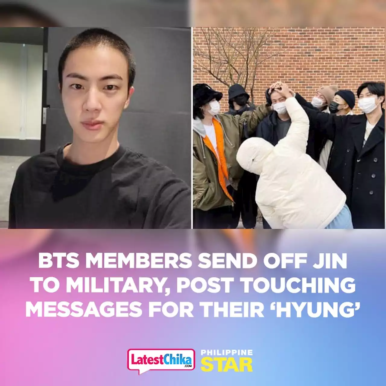 BTS members send off Jin to military, post touching messages for their 'hyung' - Latest Chika