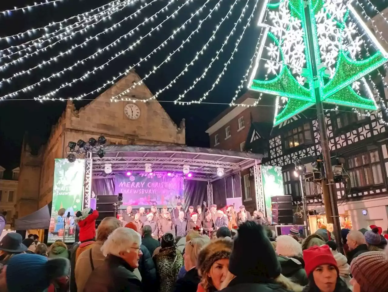 Hark! Shrewsbury visitors sing for Carols In The Square