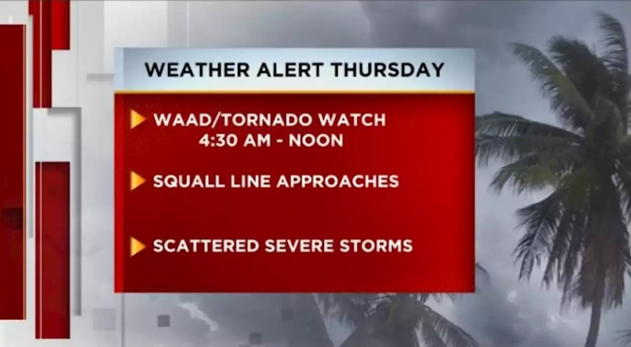 Weather Authority Alert: Strong to severe storms possible Thursday