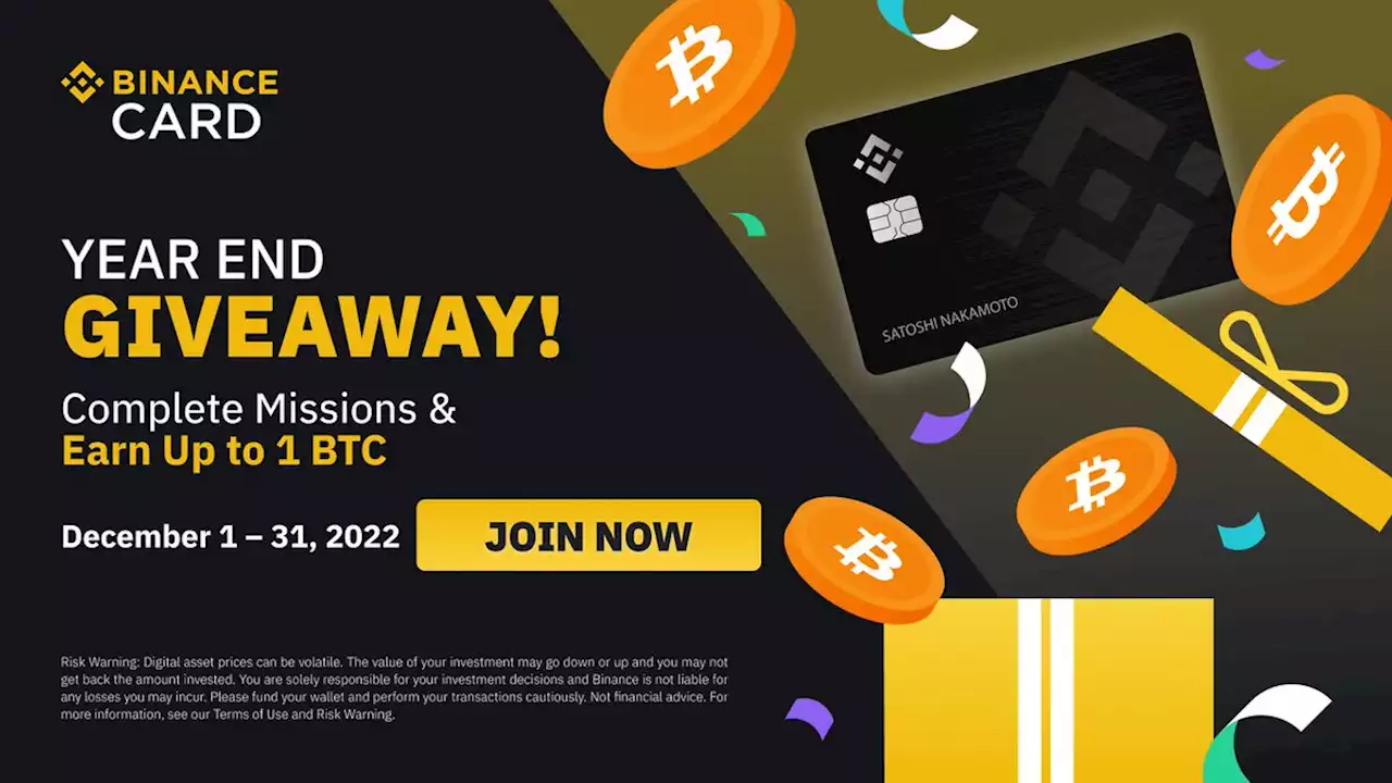 Binance Card Year End Giveaway: Get Up to One Bitcoin By Ordering Your Binance Card & Completing Card Transactions! (2022-12-01) | Binance Support