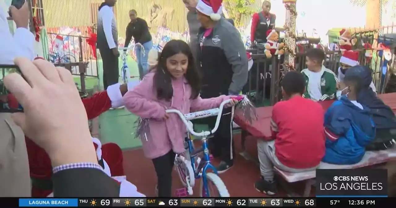 'Sweet' Alice Harris rolls out bicycles for LAUSD kids at her holiday event