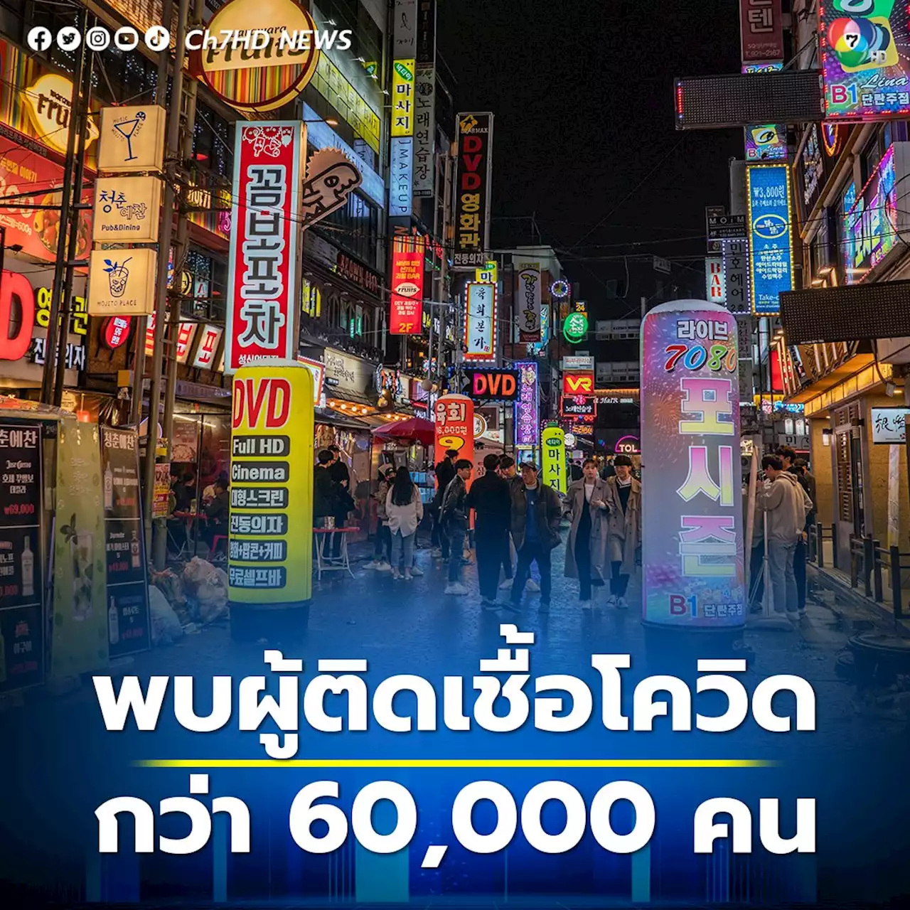 เกาหลีใต้พบผู้ติดเชื้อโควิดกว่า 60,000 คน