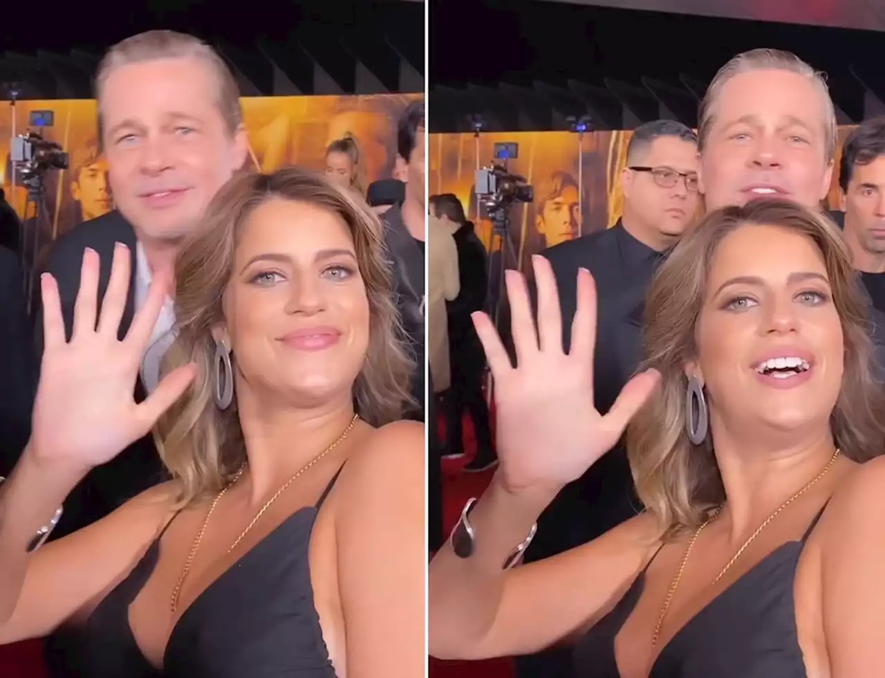 Maria Bopp mostra vídeo com Brad Pitt em Los Angeles e faz brincadeira com autoestima do ator