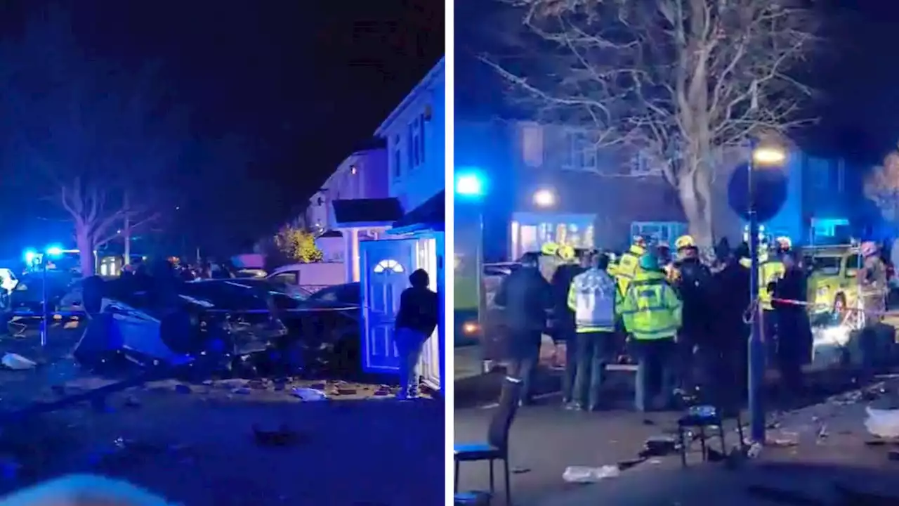 Car smashes into house in West London after hitting another vehicle and 'flipping over'