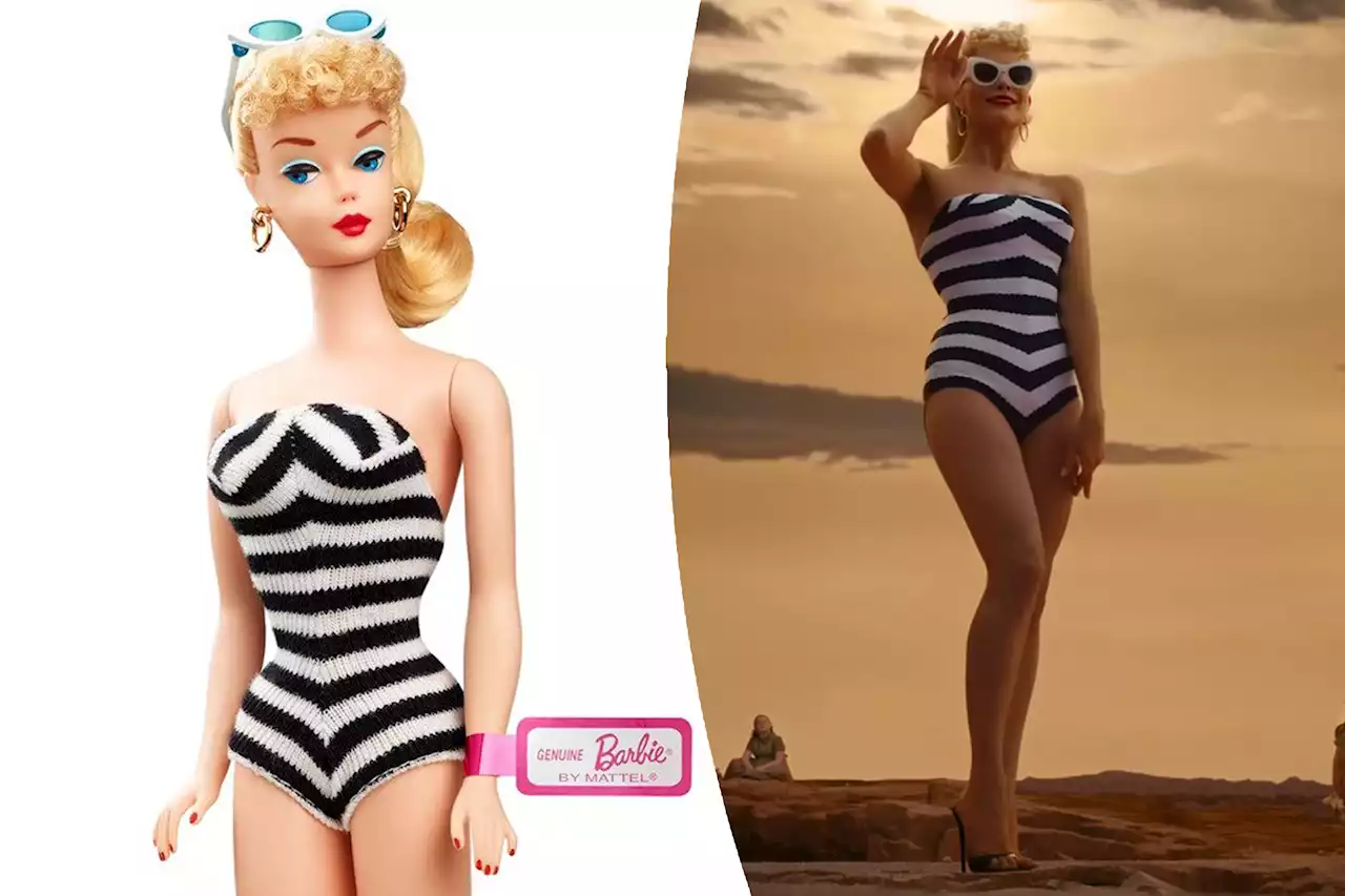 Margot Robbie wears Barbie’s vintage bathing suit in new movie trailer