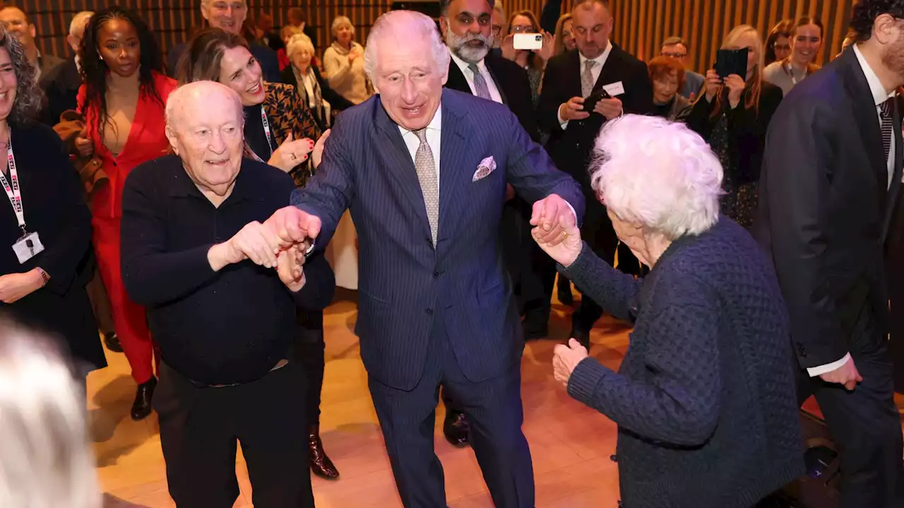 King Charles dances with Anne Frank's stepsister at community centre