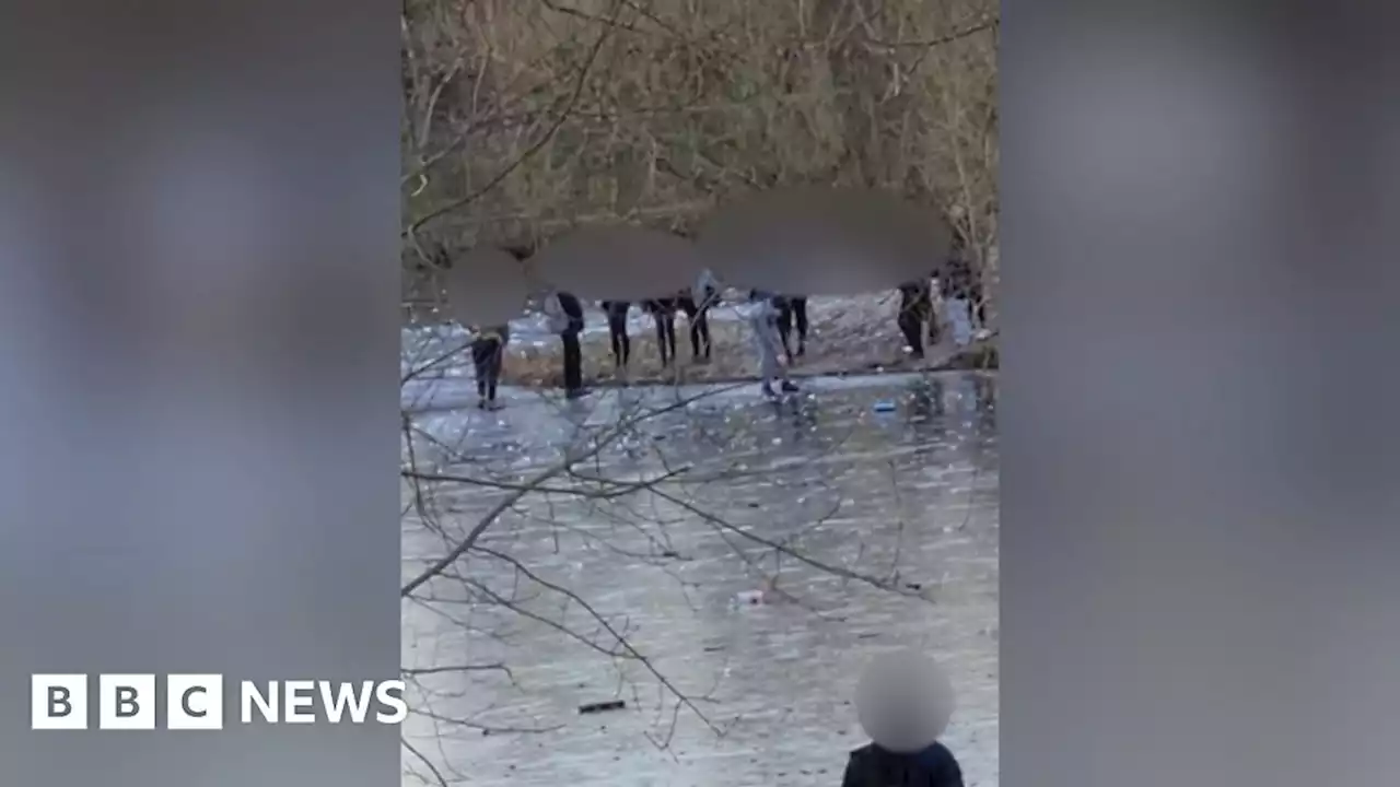 Frozen water warning after pupils filmed on icy lake