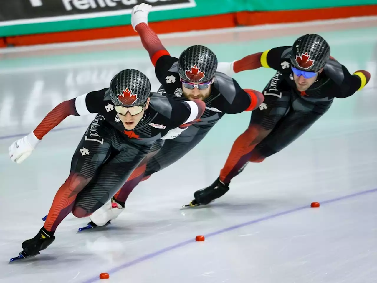 Canadian men's sprint team revels in bronze-medal effort at Calgary speed skating World Cup