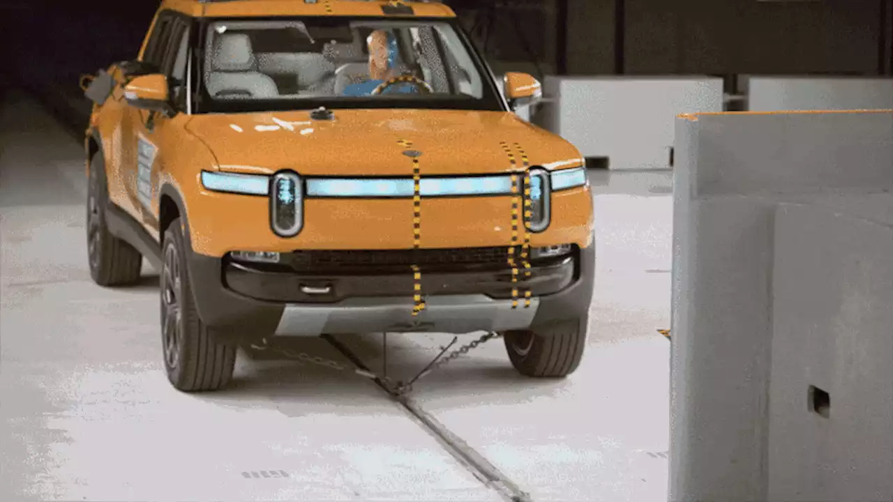 2023 Rivian R1T Electric Pickup Truck Aces Its First IIHS Crash Test | Carscoops