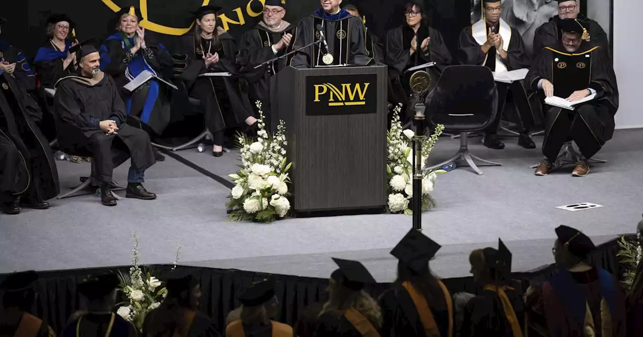 Petitions urge Purdue’s Keon to resign after commencement comments mocking Asians