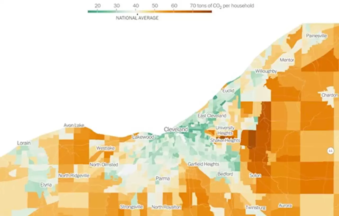 Handy Map Shows In Cleveland, as Elsewhere, Suburbs and Exurbs are Driving Carbon Emissions