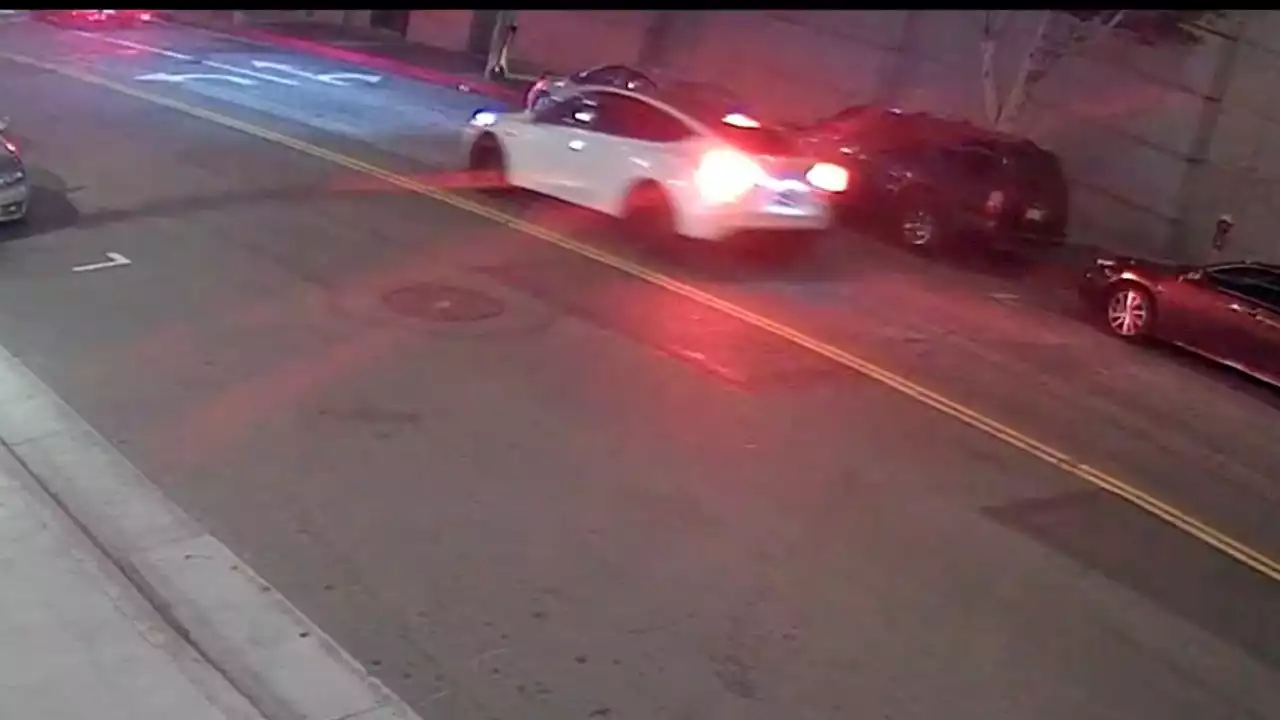 Tesla driver suspected in DTLA felony hit-and-run