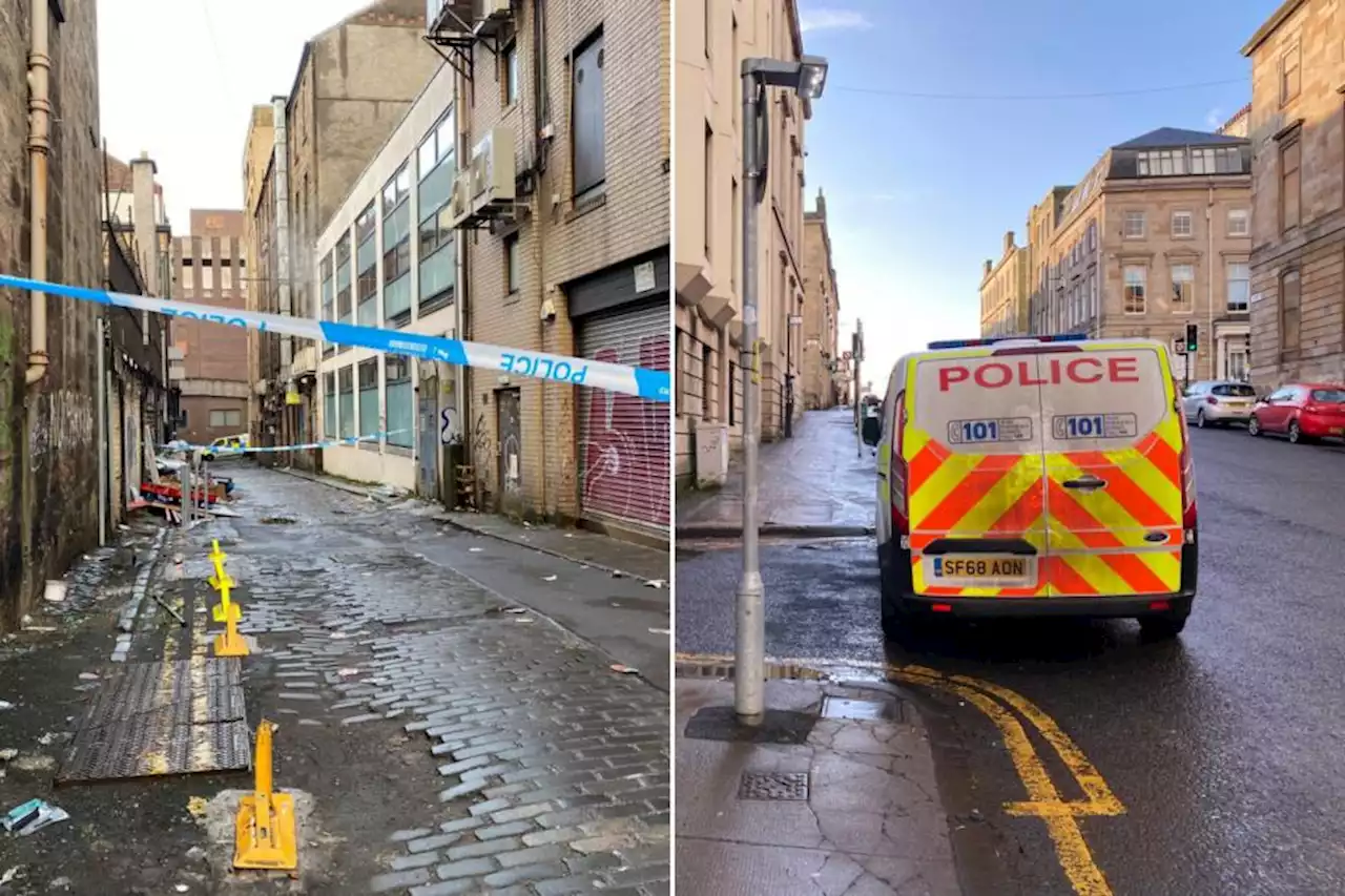 Lane in Glasgow taped off by cops after report of rape