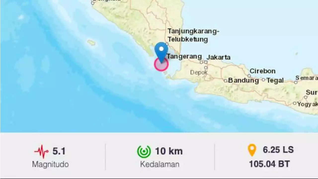 Gempa M 5,1 Guncang Sumur Banten, BMKG: Tak Berpotensi Tsunami, Ini Daftar Wilayah Terdampak