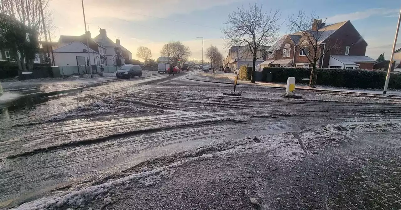 Busy road becomes 'ice rink' due to burst water pipe