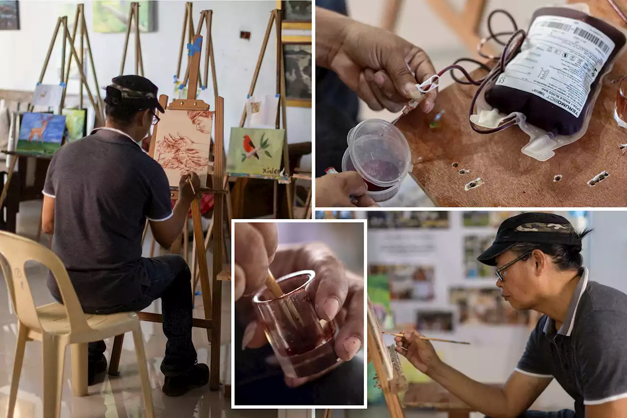 Filipino painter Elito Circa uses own blood as the medium for his art