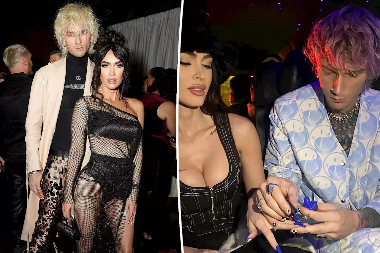 Machine Gun Kelly touches up Megan Fox’s manicure with nail polish collab