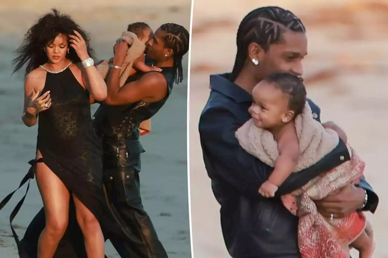 Rihanna, A$AP Rocky enjoy beach date with son ahead of TikTok reveal