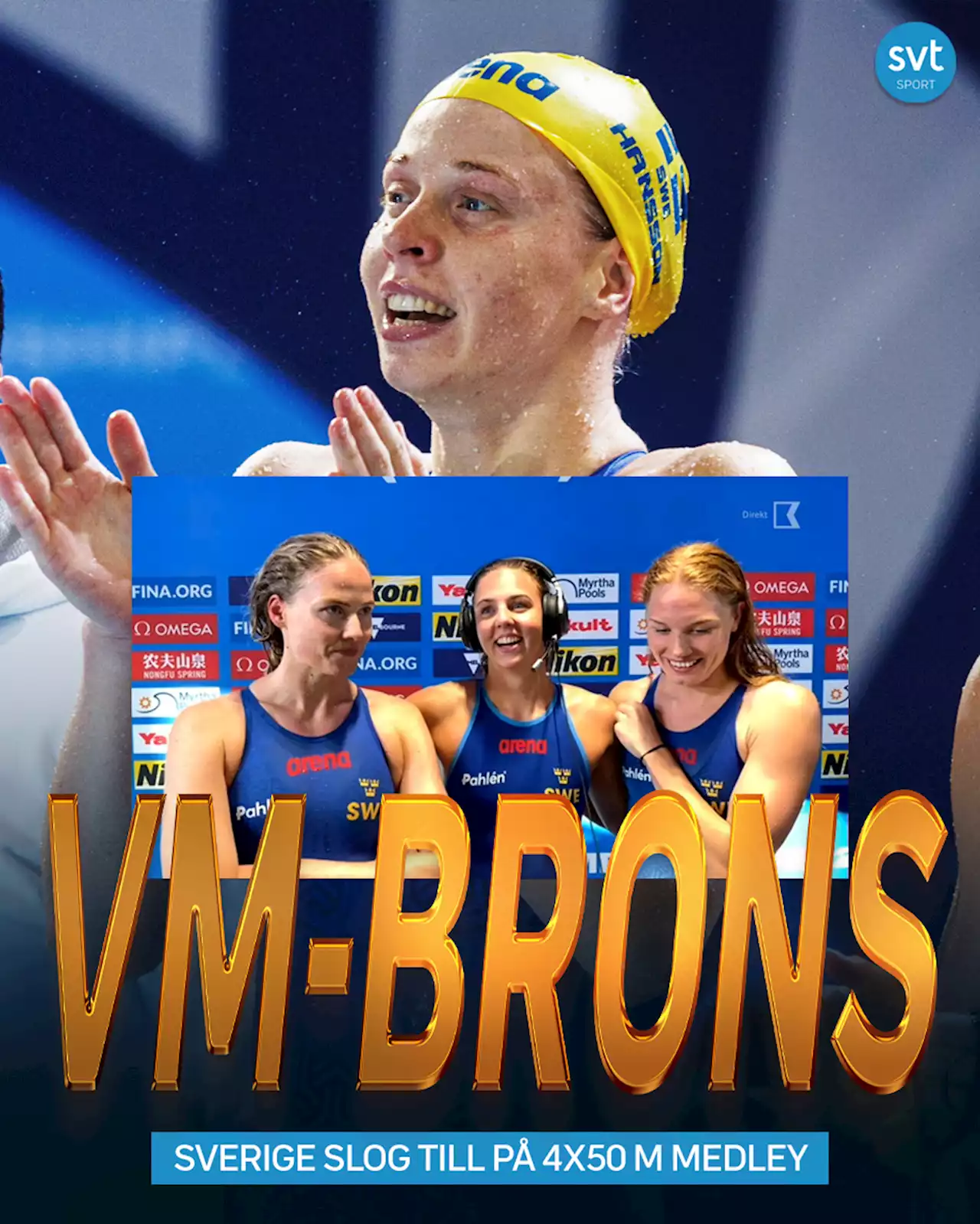 Simning: Sverige tog VM-brons på 4x50 meter medley