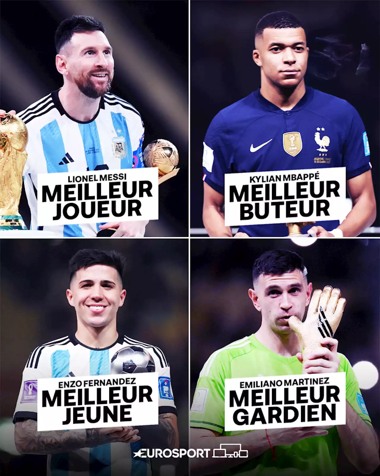 Coupe du monde 2022 - Messi, meilleur joueur du Mondial, Mbappé termine meilleur buteur