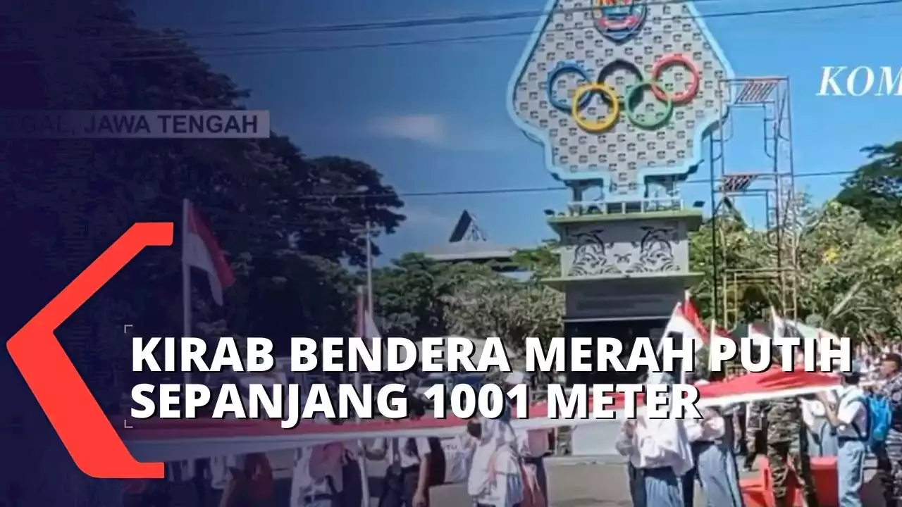 8.000 Pelajar dan TNI-Polri Ikuti Kirab Bendera Merah Putih Sepanjang 1001 Meter