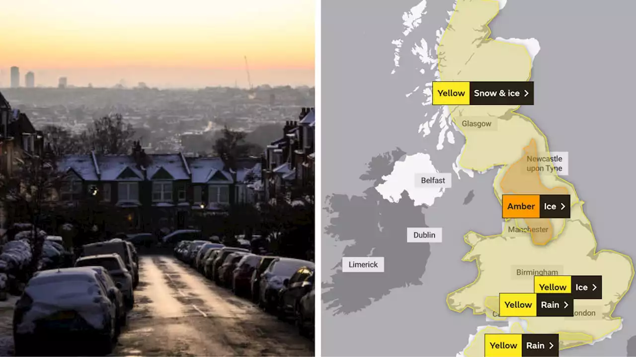 Weather warnings as UK faces rare freezing rain and snow today, but temperatures on Monday could be as high as 14C