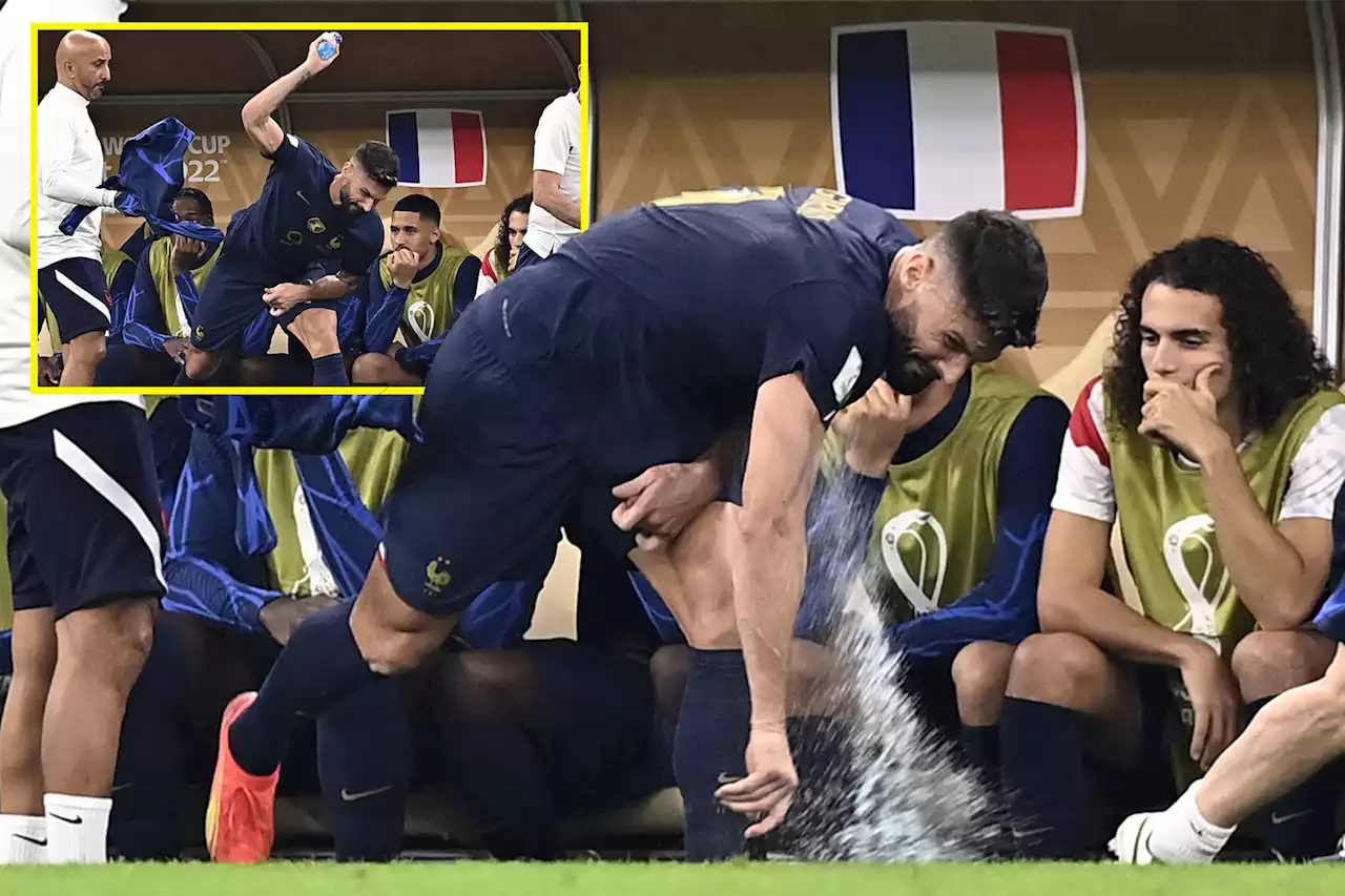 Giroud takes anger out on water bottle and bench but France substitutions pay off