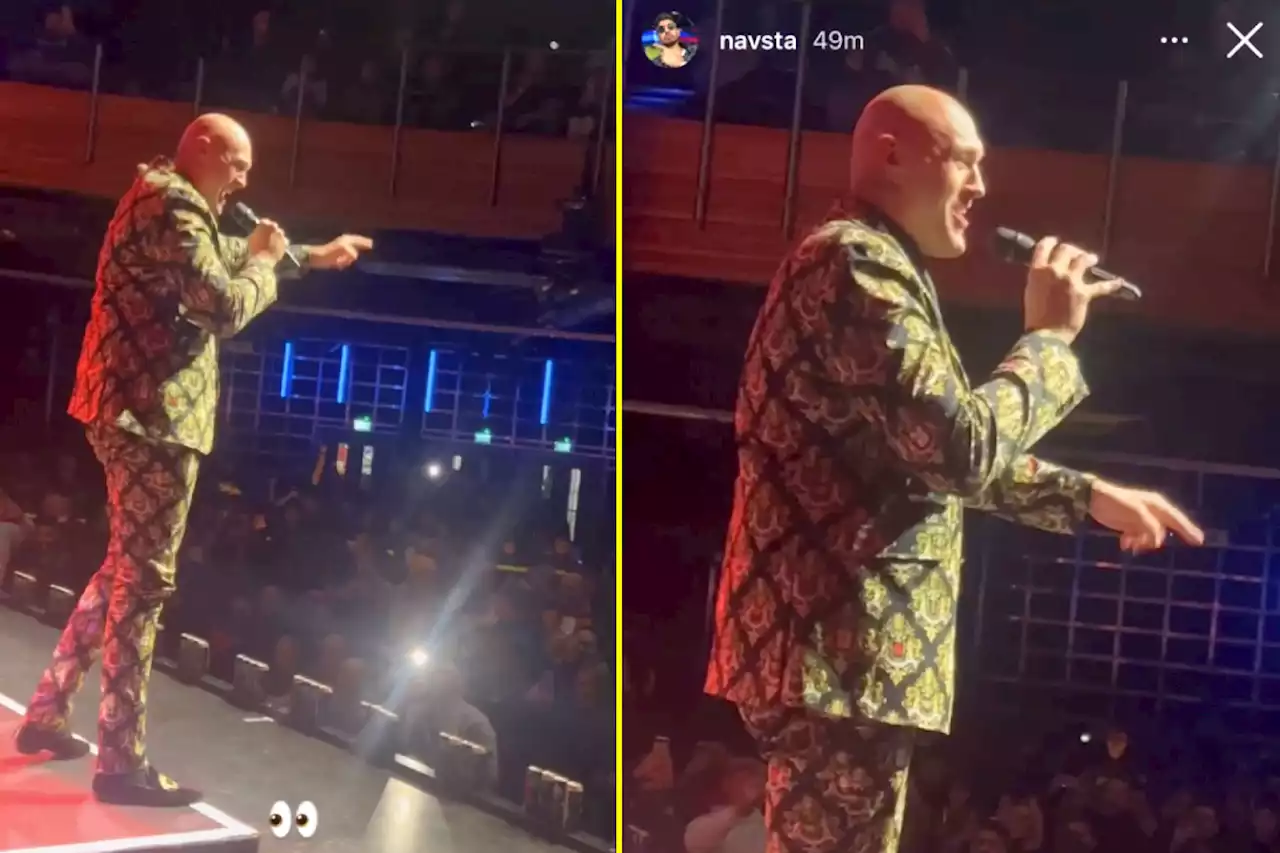 Tyson Fury gets crowd to chant insults about Oleksandr Usyk and Anthony Joshua