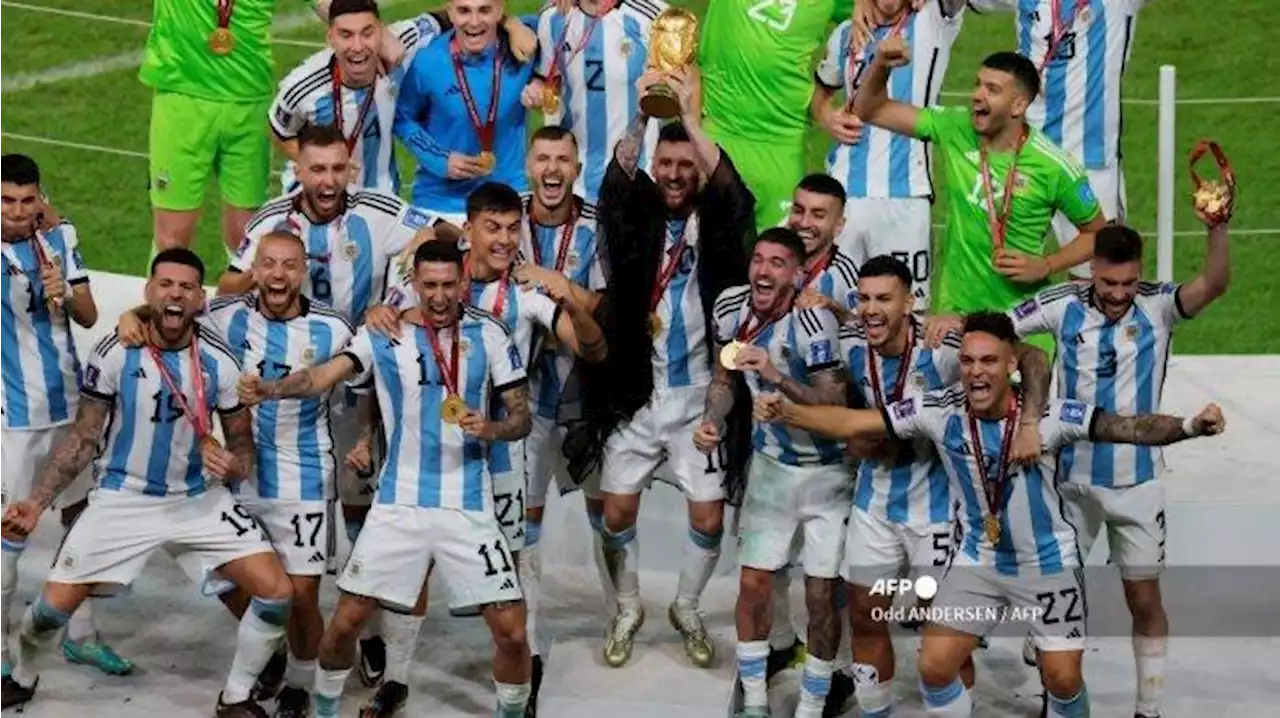 Hasil Piala Dunia 2022: Argentina Juara, Ada Senyum Merekah Messi di Pelukan sang Ibu - Tribunnews.com