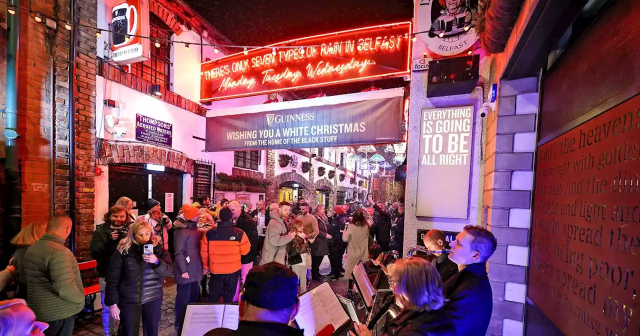 Belfast Live social pictures as Guinness sprinkles festive magic at Duke of York