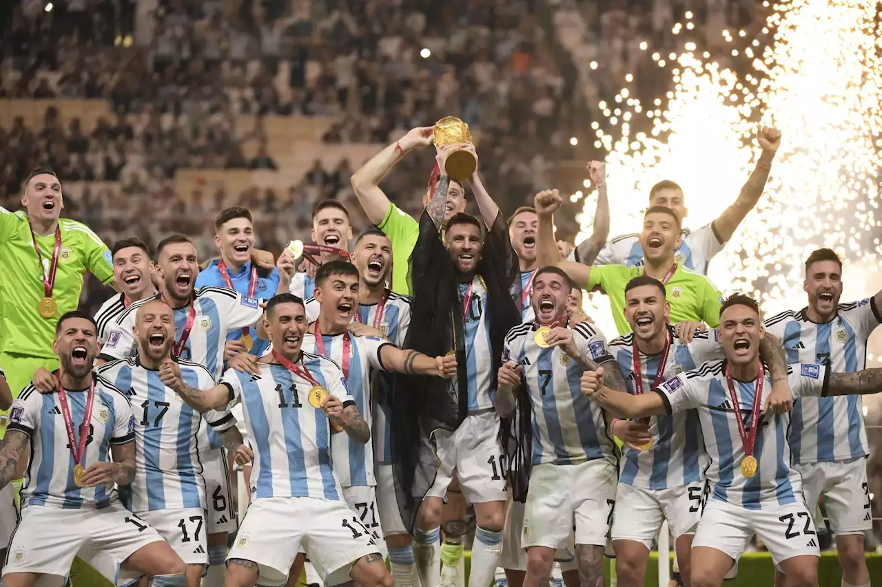 Veja fotos da comemoração dos jogadores da Argentina após o tri da Copa do Mundo