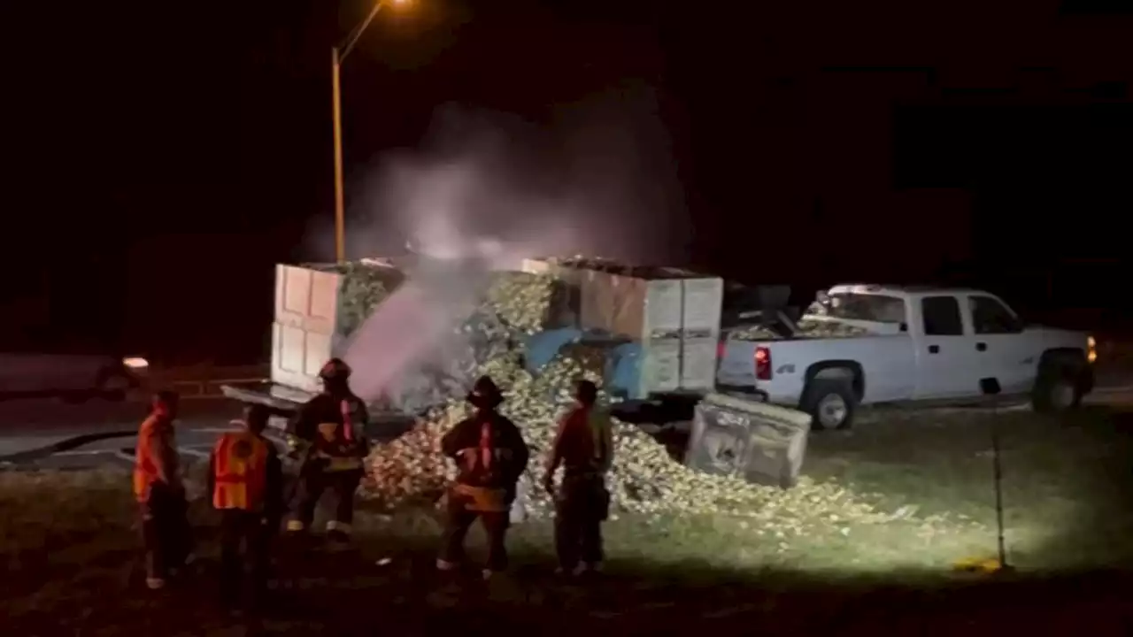 Trailer hauling 6,000 pounds of onions in Florida bursts into flames on interstate