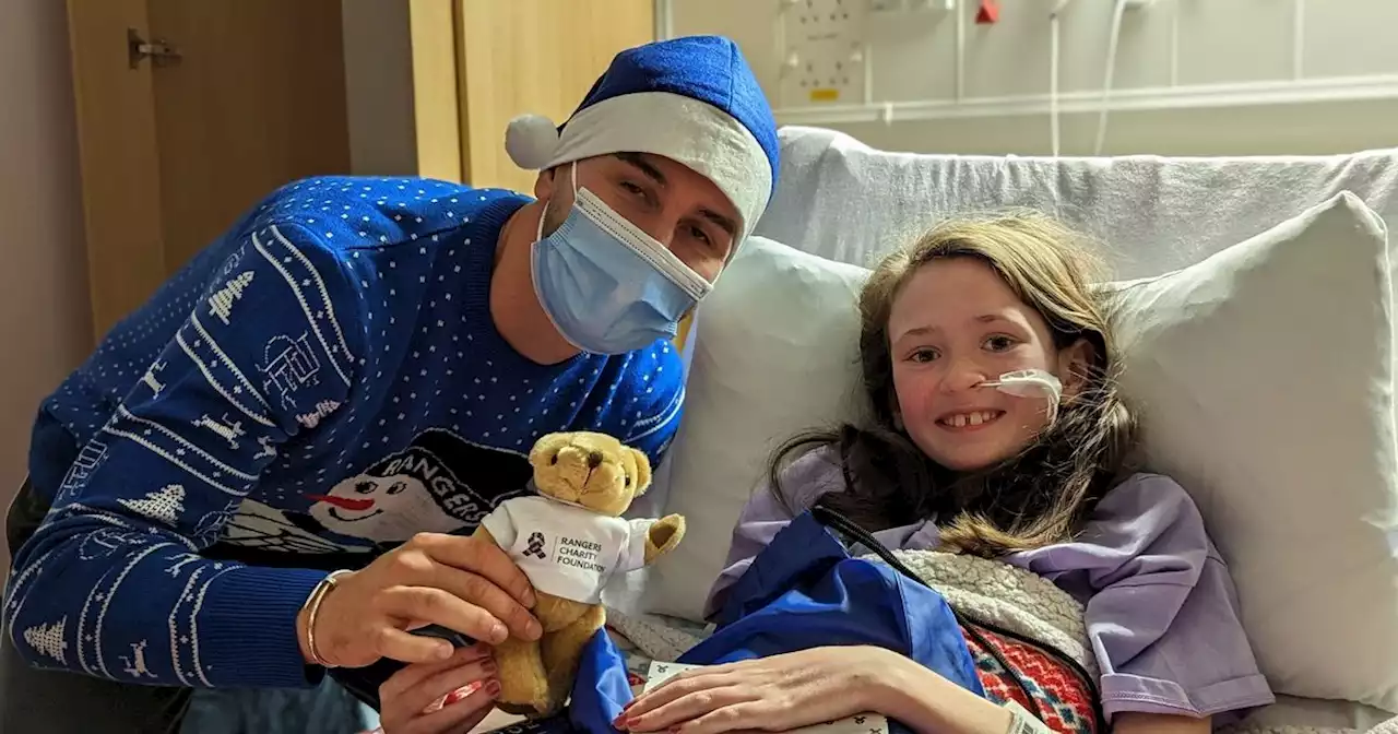 Rangers-daft schoolgirl battling serious disease left 'in awe' when heroes visited her in hospital